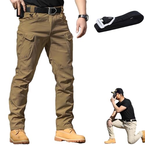 Lespartan Motorcycle Pants, Ripstop & Waterproof, 10 - Pocket, Comfort & Durable for Tactical/Casual Use