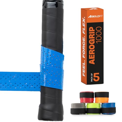 Boldfit Badminton Grip Multicolor Anti Slip Perforated Tennis Racket Grip Tape Sweat Absorbent Overgrip Tape Strong Badminton Racket Grip for Handle Grip Tennis Bat Handle Gripper AeroGrip Pack of 5 (B0D6RBHHT9) Amazon Price History, Amazon Price Tracker