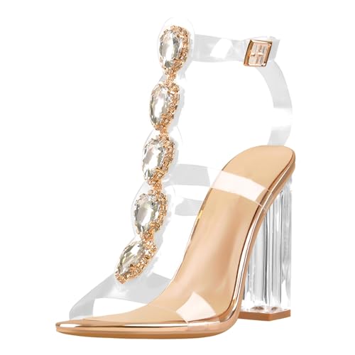 Image of Richealnana Women's Rhinestones Crystal Sandals