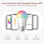 Sengled Dual Mode Smart Light Bulbs with Remote & App Control, Color Changing Bulbs, RGBW LED Light Bulbs 2700K-6500K Dimmable, 60W, Local Group Control (4P No Remote, No Support Alexa & Google) - Image 3