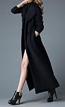 Manteau extra-long en cachemire, noir, taille US 4