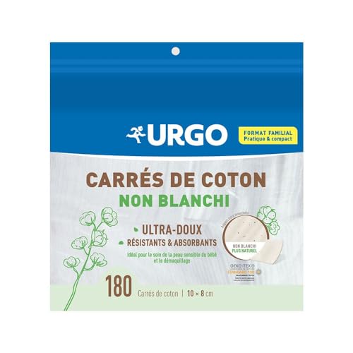Urgo 180 carrés de cotons non blanchi 10 x 8 cm