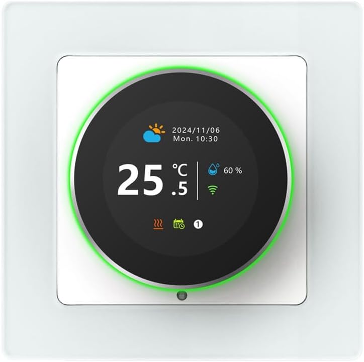 Rhinozix Tuya WiFiスマートノブサーモスタットは、電気床暖房用の温度コントローラーであり、電気ボイラー、ガスボイラー