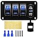Produktbild Rupse 12V 24VDC Schalter Panel, 3 Toggle Switch Aluminium Panel mit 4.8A Dual USB Ladebuchse+ Voltmeter Display, IP65 Wasserdichte EIN/AUS Kippschalter für Autos Boote Rvs LKWs Schaltkreis Steuerung
