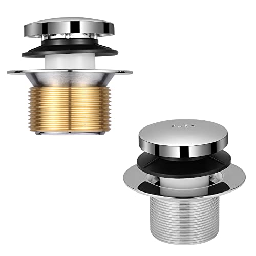 Tip Toe Bathtub Drain Conversion Kit Assembly, Tub Drain Plug Trim Set Bath Tub Drain Stopper With Two-Hole Overflow Faceplate (Chrome Plated) #TOP1