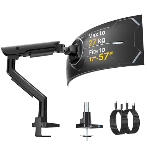 Soporte de monitor monTEK para pantalla ultraancha de 57 pulgadas y 27 kg con puerto USB