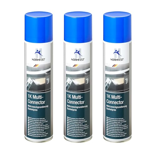 Normfest 1K Multi Connector – Universelle Mehrzweck-Grundierung in Dunkelgrau für Stahl, Aluminium, Zink, Kunststoff und Altlackierungen, 3x 400ml