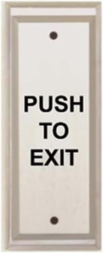 Alarm Controls PN5-111 Pneumatic Time Delay, Clear, Push to Exit Engraving, 1-7/8" Narrow Stile Plate is Suitable for Mullion Mounting, Vandal Resistant, Pneumatic Time Delay 2 to 60 Seconds