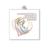 Fratelli Bonella | Fliese mit Spruch für werdende Mütter 10 x 10 cm | Made in Italy
