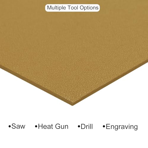 Image of ABS Plastic Sheet 12 x 12 Inch,Flexible Plastic Sheets 1 /16 Inch Thick Thermoplastic Sheet with Leather Texture Yellowish Brown for DIY Crafts 1Pcs