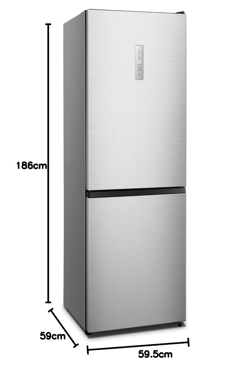 Hisense RB390N4CCD1 Frigorifero Combinato Total No Frost, Inox, 1.86x60cm, Classe D, 304L