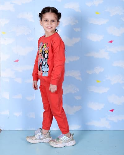 Image of The Mom Store Kids Sweatshirt With Joggers Set| Cotton With French Terry | Cute Prints | Warm | For Boys & Girls | Trendy Winter Sets For Kids | Hoodie And Sweatpant Set