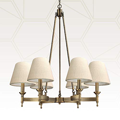 Image of Royal Designs, Inc. CS-1101-6NBL Textured Linen Empire Chandelier Shade, 4 x 6 x 5.5, Natural Burlap