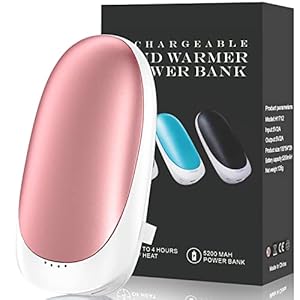 Fenvella Scaldamani Ricaricabile, USB Scaldamani Elettrico Power Bank 5200mAh Portatile Scaldamani Tascabile con 3 Temperature Regolabili per Uomini Donne Bambini Sport Outdoor Campeggio