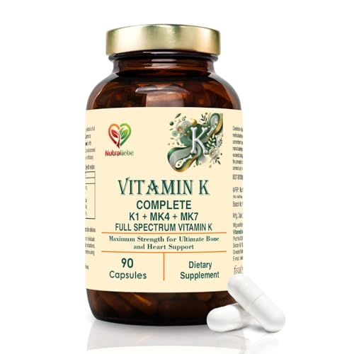 Image of Vitamin K Complex - High Potency, Includes Vitamin K1 (Phytomenadione) & Vitamin K2 (MK-4, MK-7), Non-GMO, 90 Capsules