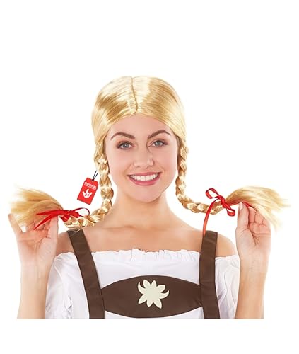 Perruque couette femme blonde idéale pour la fête de la bière et le carnaval