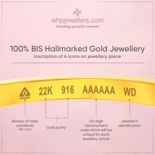 WHP JEWELLERS Mini White Stone Yellow Gold Earrings for Women 22 K | 22 Carat Gold Earrings 916 | Gold Earrings Set | Gold Studs for Women | Womens Fashion Jewellery | Great for... - Image 5