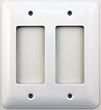 Mulberry Princess Style White Two Gang GFI/Rocker Opening Switch Plate (1)