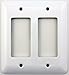 Mulberry Princess Style White Two Gang GFI/Rocker Opening Switch Plate