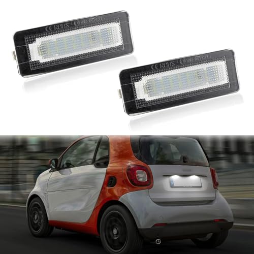 DUOMAICN Luce Targa a LED, 2 Pezzi CANbus 18 SMD LED Luce Targa Senza Errori (Compatibile con) Compatible with Benz S-Mart F-ortwo Coupe Convertible W450 W451 W453