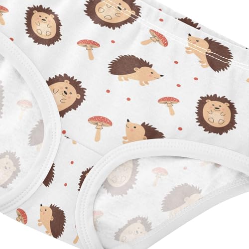 Little Girl Underwear Toddler Panties Kids Undies Hedgehogs Mushrooms Soft Cotton Briefs 2T-8Y4