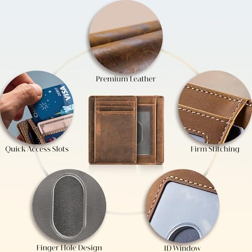 Wallet for Men Rfid Blocking Credit Card Holder for Men Women Leather Slim Thin Minimalist Rfid Card Holder Ridge Pocket Travel Wallet4