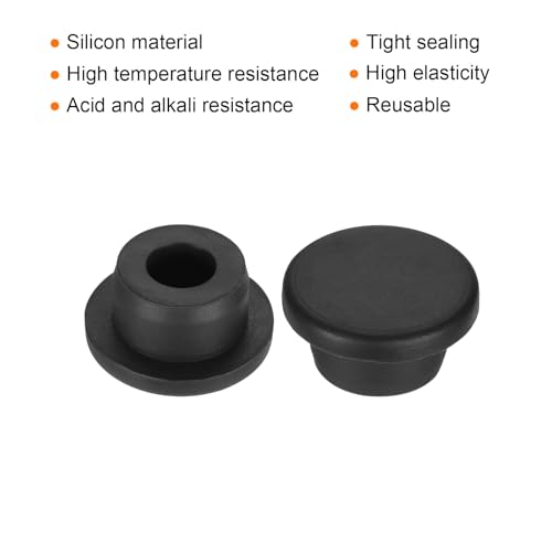 Image of MECCANIXITY 15pcs T-Shaped Silicone Plugs 20mm 3 /4 Inch Dia Snap in Plug Hole Seal Cover Round Rubber Stopper for Kitchen Rubber Bulkheads Waterproof Sealing Plugs Black