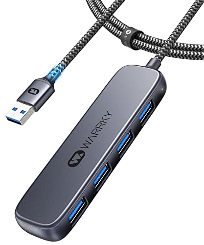 USB-Splitter-30-WARRKY-4-Port-USB-Hub-for-Laptop-3FT-Braided-Cable-Ultra-Slim-Super-Speed-Multi-USB-Port-Compatible-with-PC-Surface-Pro-MacBook-Flash-Drive-Playstation-Xbox