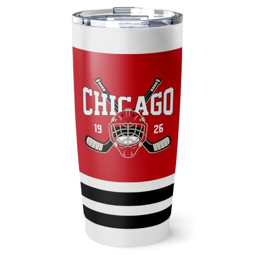 Image of ANTKING Chicago Tumbler 20oz Custom Name Number Travel Mug Gifts | Stainless Steel Insulated Coffee Cup for Men Women