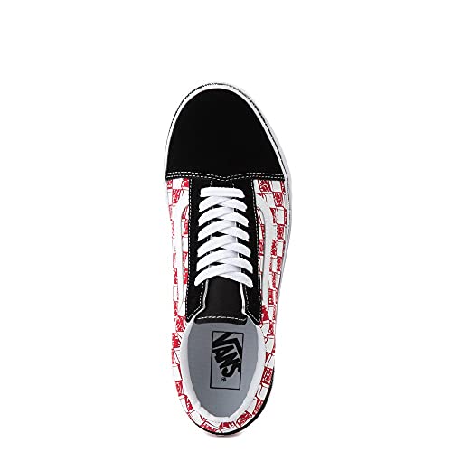 Vans Unisex Classic Old Skool Skate Shoe Sneakers Sketch Checkerboard 7560 Black Red White (M6.5)