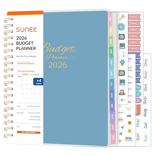 SUNEE 2026 Budget Planner - Deluxe Monthly Budget Book from...
