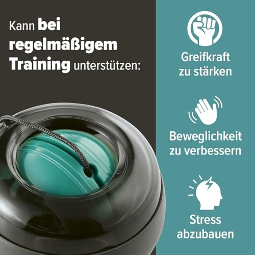 Reflexit Der Original Spinball – Unterarm- & Handtrainer mit optimierter Größe für perfekten Halt | Ideal für Handgelenk-Training, Griffkraft, Beweglichkeit & Anti-Stressball | Bis 16 kg Widerstand