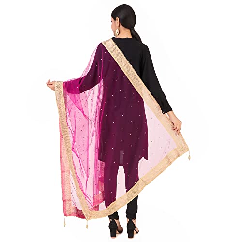 Image of Traditions Bazaar Women's Net Zari Border Dupatta