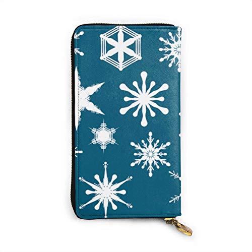Preisvergleich Produktbild JHGFG Verschiedene Schneeflockenmuster Echte Lederbrieftasche Lange Damen Geldbörse Handtasche Multi Kartenhalter Organizer Für Frauen Angepasst
