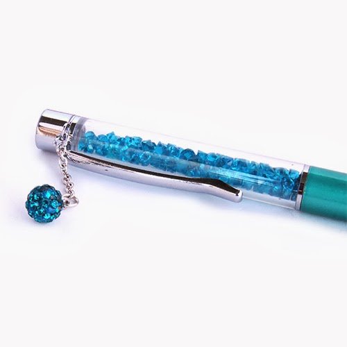 Pink Crystal Ballpoint Pen With Dangling Charms Filled With Swarovski Crystal Elements. #TOP2