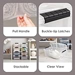 IRIS USA 13 QT Plastic Storage Box with Lid and Latches - 6 Pack - BPA-Free, See-Through Organizing Solution, Durable Nestable Stackable Containers, Secure Pull Handle - Clear - Image 3