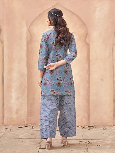 Image of Womanista Women Printed Cotton Kurta Set for Woman | Jaipur Coord Set | Farshi Salwar Suit