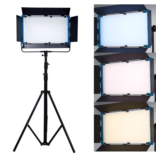 AECAM - 75W Yidoblo A-2200BI LED Video Lighting DMX Panel Ultra Bright Warm & Cold Professional Studio Photography Continue Lighting (with tripod)