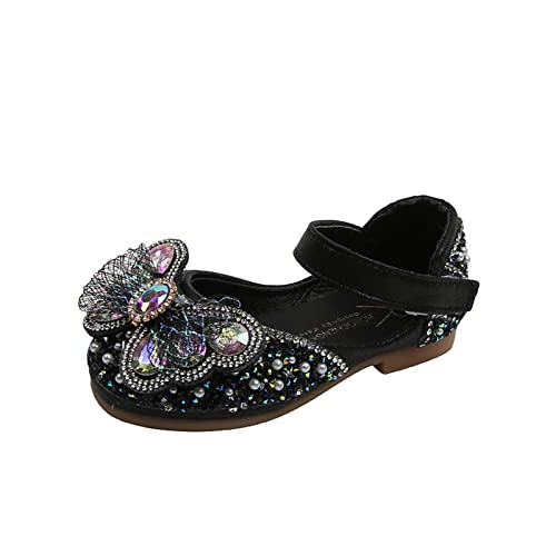 Girls Glittler Bow Dress Shoes Princess Kids Toddler Crystal Flats Flower Wedding Party Shoes Sandals