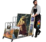 tonchean Art Canvas Storage Rack with Wheels,...