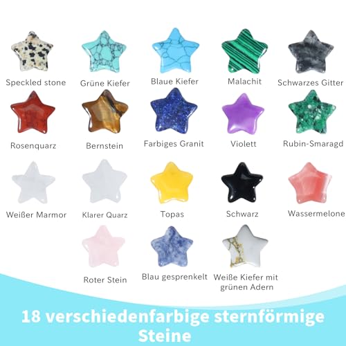 30 Stück Glücksbringer Herz Aus Stein Edelsteine, Heilsteine Herz Kristalle Set, Herz Steine, Liebesherz Natürliche Bunte Kristalle Steine für Meditation, Chakra, Reiki, Energieausgleich, Balancin