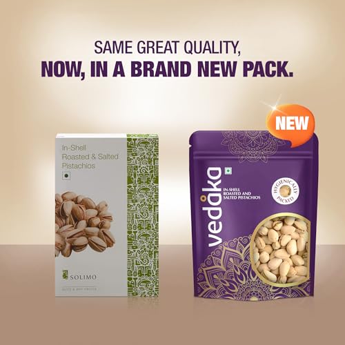 Image of Amazon Brand - Vedaka Roasted & Salted California Pistachios In-Shell | 500 g | Boosts Immunity | Convenient Snacking | Nutty Flavour and Pleasant Aroma