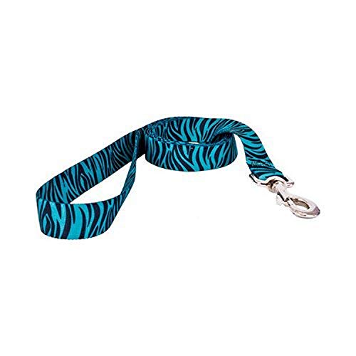 Image of Yellow Dog Design Standard Lead, Zebra Teal /Black, 3 /8 inch x 60 inch (5 ft.)