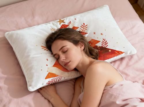 Funda Cojin para Sofá Cama 40x60 Rectangular Terciopelo Blanco Navidad Lavable O-564B 7