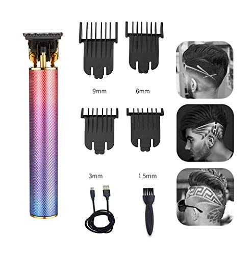 LJLF Maquinilla Cortapelos Eléctrica para Hombre Cortacésped Profesional Cortapelos Hombre Profesional Recargable Inalámbrico con T-Cuchilla Carga USB
