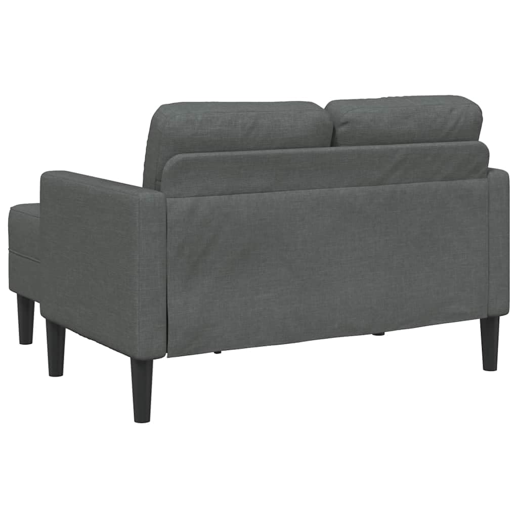 vidaXL Sofá de 2 plazas con Chaise Longue en Forma de L, Color Gris Oscuro, 125 cm, Tela,
