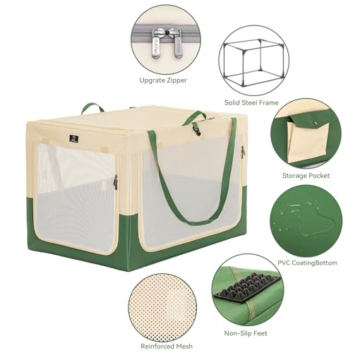 A4Pet-Portable-Dog-Crate-Travel-Dog-Crate-Lightweight-Durable-and-Foldable-Dog-Crate-with-3-Door-Adjustable-Stainless-Steel-Frame-Soft-Sided-Collapsible-Dog-Kennel-Medium-Large-Dog-Crate A4Pet Portable Dog Crate Travel Dog Crate Lightweight Durable and Foldable Dog Crate with 3 Door Adjustable Stainless Steel Frame Soft Sided Collapsible Dog Kennel Medium Large Dog Crate