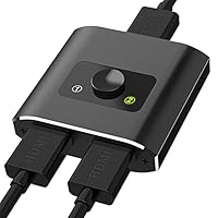 HDMI Switch HDMI Splitter,Aluminium HDMI Switcher Bidirektionaler 2 In 1 Out oder 1 In 2 Out Manueller HDMI Umschalter unterstützt HD 4K 3D für Xbox PS4 HDTV Blu-Ray DVD