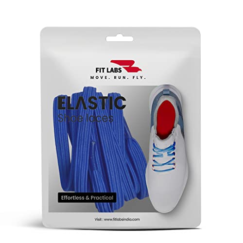 Image of No Tie Shoelaces for Kids and Adult - Elastic Flat Shoelaces for Sneakers, Boots, Board Shoes, Casual Shoes - One Size Fits All - Pack of 1 Pair (Royal Blue)