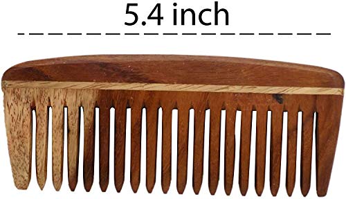 Image of Ekan 100% Natural Handmade Neem Wood Comb For Control Hair Fall And Hair Regrowth For Men And Women Pack Of 1 (Neem wood Comb Model no -8)